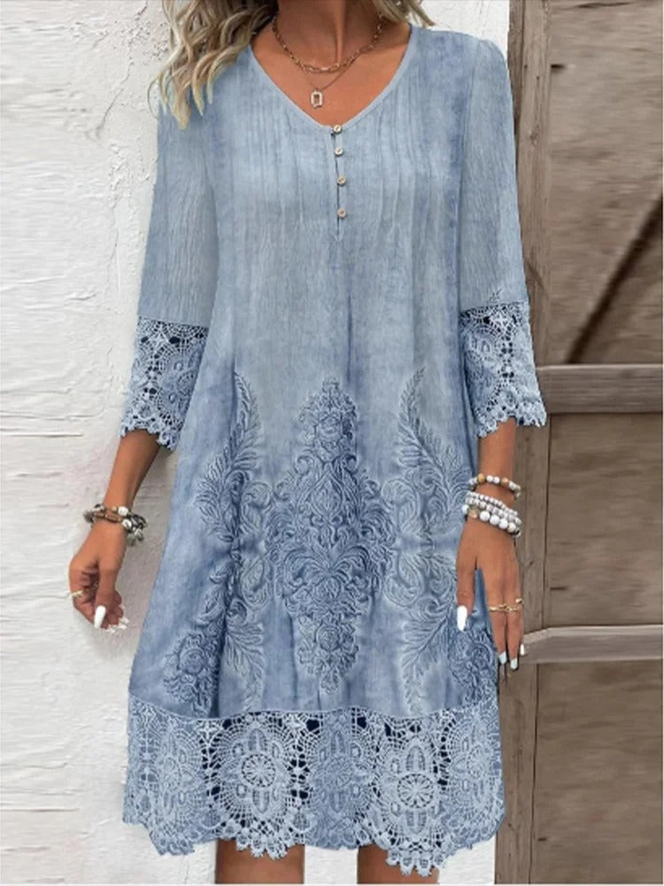 Evie | Graceful V-Neck Lace Dress